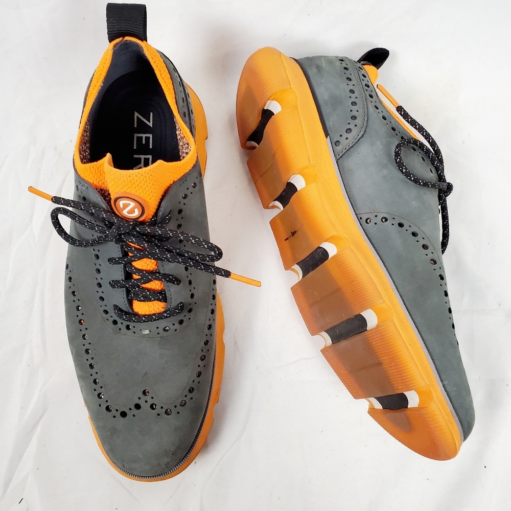 Cole Haan Gray and Orange Wingtip Oxfords